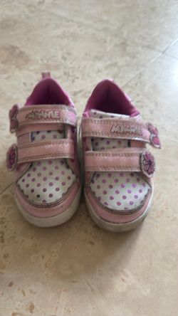 Adorable Minnie Mouse pink glitter sneakers for girls