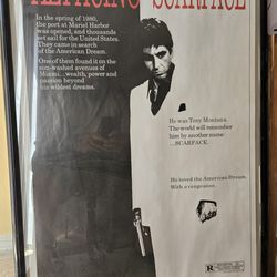Scarface Poster In Glass Frame 