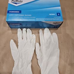 Boxes Of Pro Works Protective Wear Latex Disposable Gloves Powdered Size Small