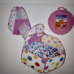 Playz 3pc Kids Play Tent, Tunnel And 50 Balls, Pop Up Playhouse Tent