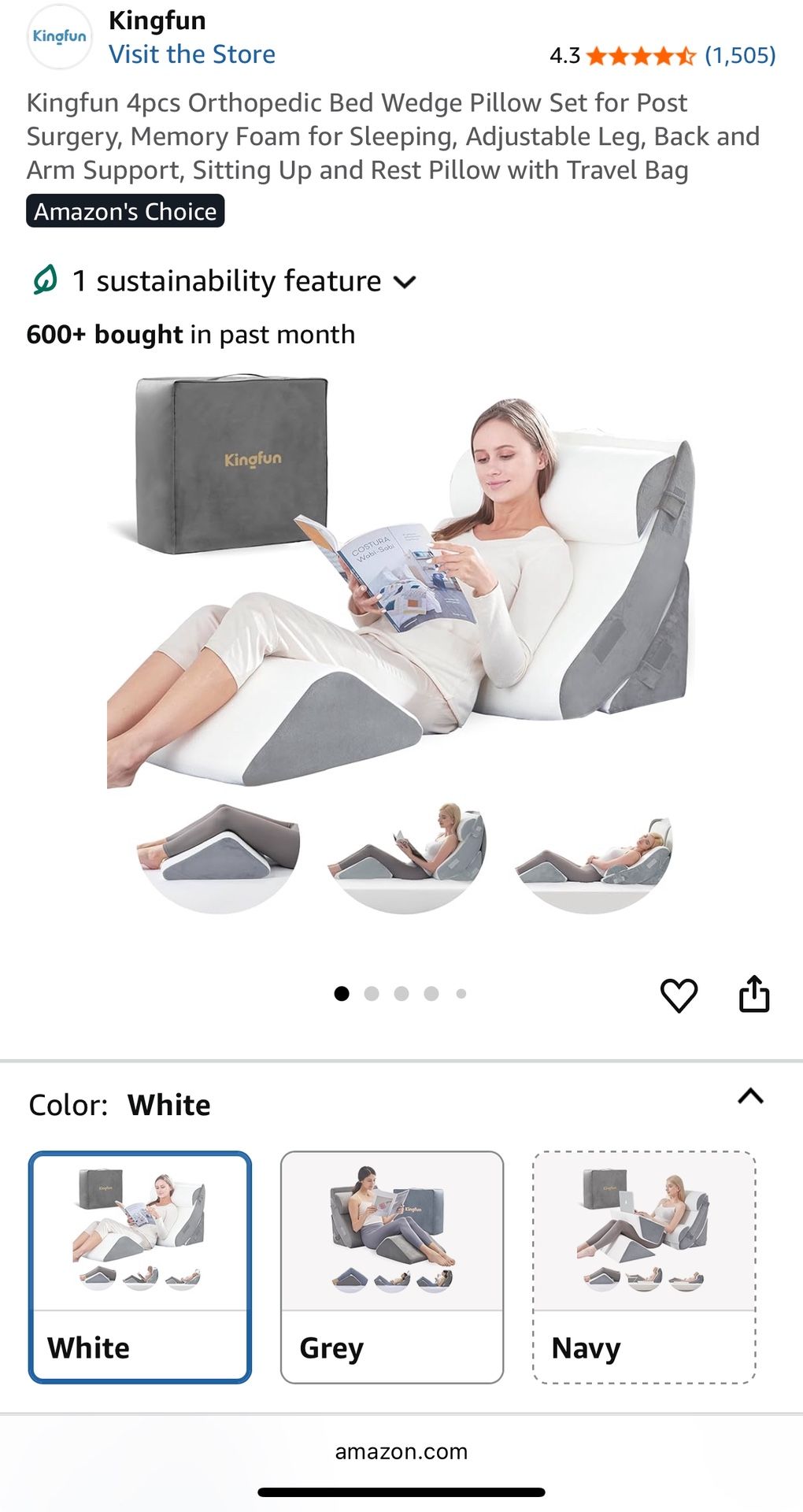 Orthopedic Wedge Pillow Set For After Surgery 