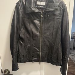 Marc New York by Andrew Marc Women's 100% Lambskin Leather Jacket - Size L, Black