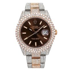 ROLEX DATEJUST 41MM 126331 CHOCOLATE DIAL DIAMOND BEZEL TWO TONE ROSE GOLD FULL DIAMOND JUBILEE BRACELET 21.25CT Condition : Pre-Owned Brand : Rolex M
