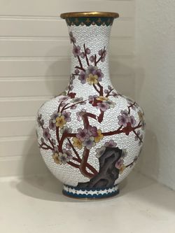 Cloisonné Vase with Cherry Blossom Design