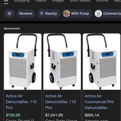 Active Air Portable Commercial Dehumidifier, 110 Pint