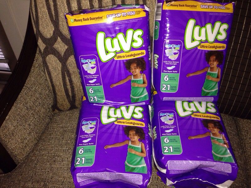 4 Packs of Luvs Diapers. Please See All The Pictures and Read the description