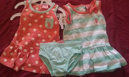 2 Vestidos 3/6 meses Polo