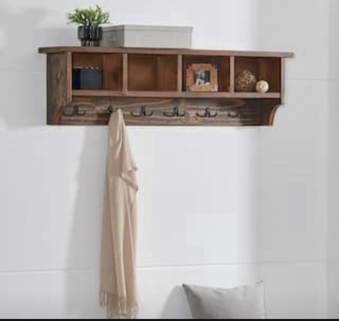 Wood Coat Hook W/storage