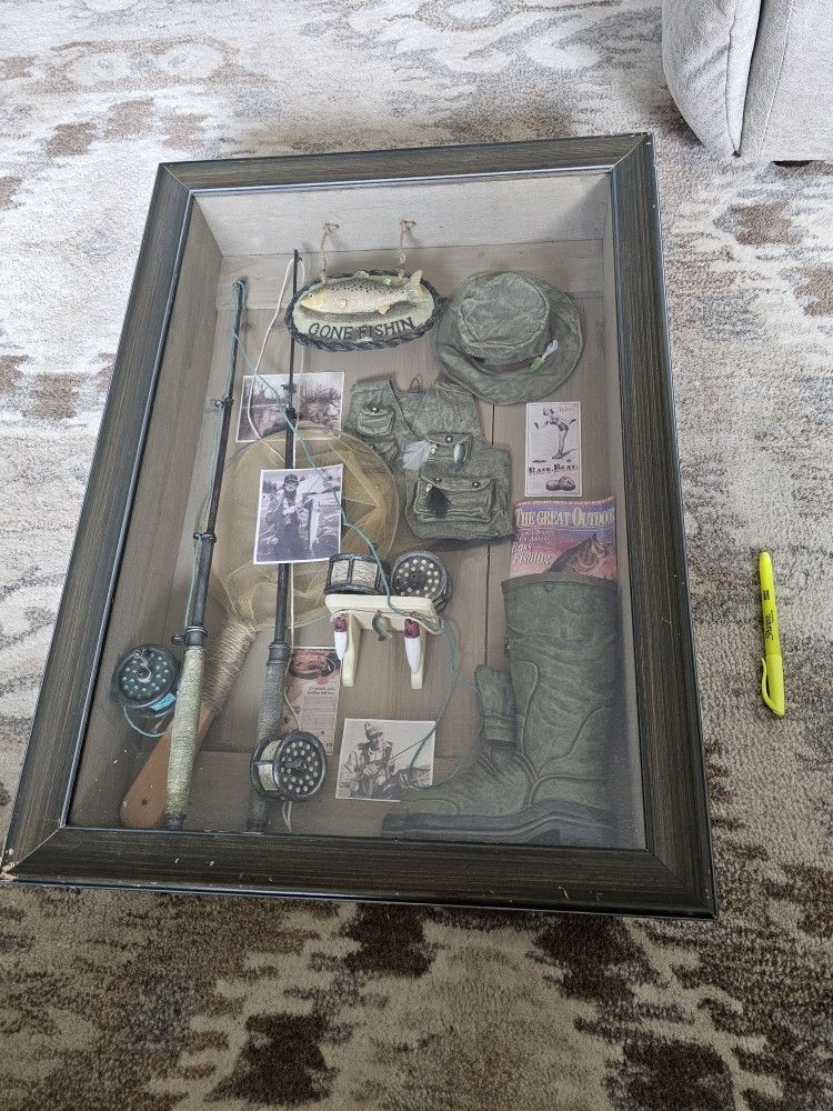 Fishing Collectible Shadow Box, The Window Pane Collection