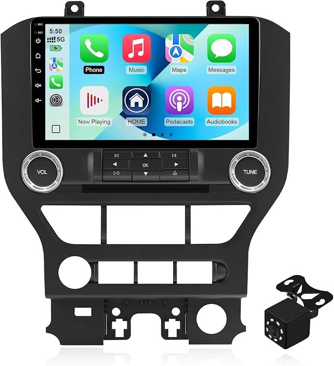 2+64G Android 14 Double Din Car Stereo for Ford Mustang 2015-2020