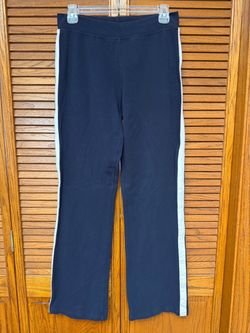 Moda International M Women’s Navy Blue White Stripe Activewear Pants