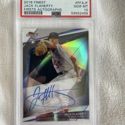 2018 Finest Jack Flaherty Firsts Autographs #FFAJF PSA 10