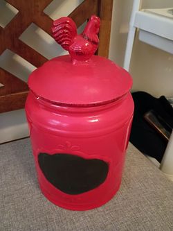 Red rooster ceramic chalk board
