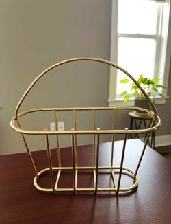 Vintage MCM Brass Gold Tone Magazine Record Rack Holder