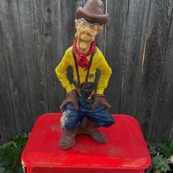 Yard Statue Vintage 1979 Western Cowboy Garden Home Decor