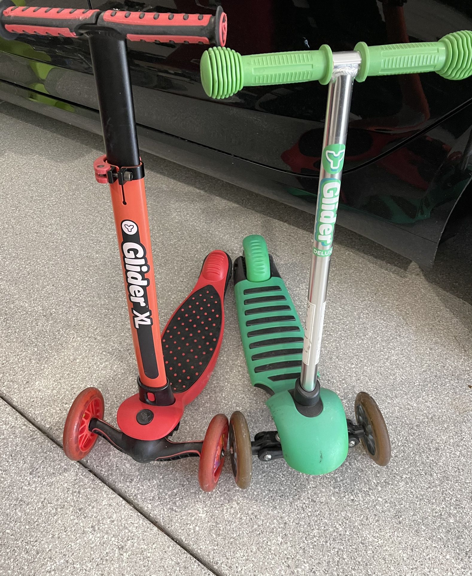 Kids Kick Scooter Yvolution Glider Deluxe Green Red Glider XL