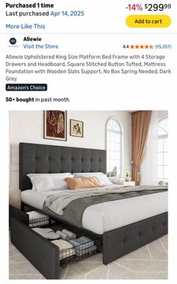 King size bed with storage FRAME ONLY.