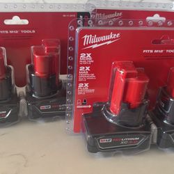 - 2-Pack Milwaukee 48-11-2412 Batteries – Long-Lasting Red Lithium Performance each 