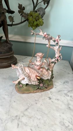 Vintage Capodimonte  Ardait Porcelain Music Box
