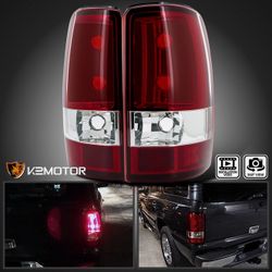 Fits 2000-2006 Chevy Suburban Tahoe GMC Yukon/Yukon XL Red/Clear Tail Lights