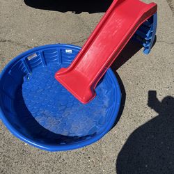Kids slide and pool