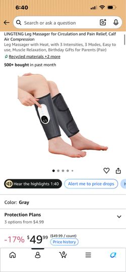 Leg Massager with Heat, with 3 Intensities, 3 Modes, Easy to use, Muscle Relaxation