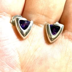 14k & .925 Amethyst Earrings 