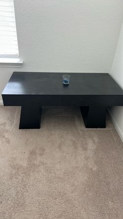Black Coffee Table with Block Legs