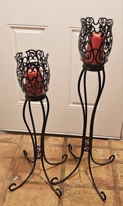 Iron Floor Candle Holders