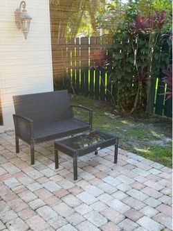 Set of bench and table