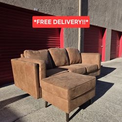 Elegant Sofa with Ottoman