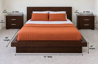 Dark Espresso Brown Solid Wood Queen Bedroom Set – $450 only