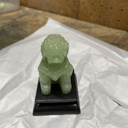Jadeite Foo Dog With Stand 