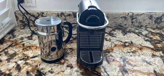 Nespresso pixie machine and Nespresso frother
