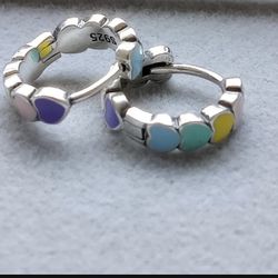 925 Sterling Silver Heart ❤️ Hoops