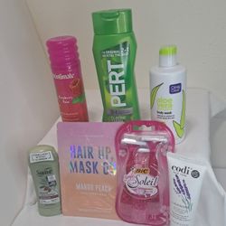 Bodywash, Lotion, Deodorant. Shampoo, Razor, Shave Gel + Face Mask