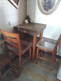 Unique wooden bistro table set