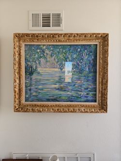 Oil On Canvas Rustic Frame With Glass Protection