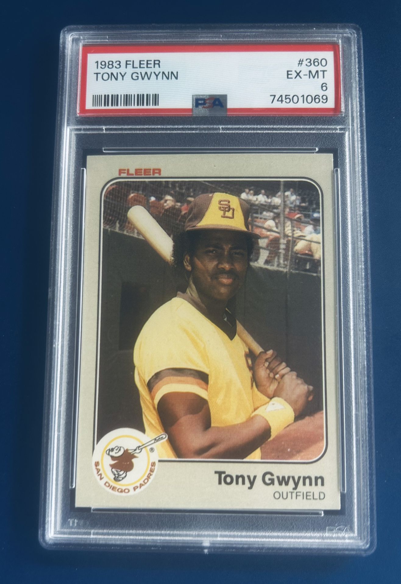 1983 Fleer Tony Gwynn Rookie Baseball Card Graded PSA 6