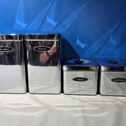 Vintage '50s/60s Masterwear by Lincoln Chrome Kitchen Canister Set