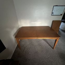 Solid Wood Extendable Dining Table with 6 Chairs – $100