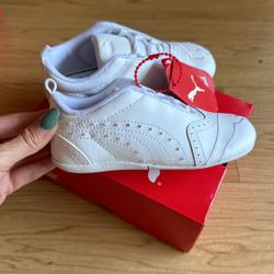 PUMA Sela Diamond White Rhinestone Little Kids Children Girls Shoes Sneakers