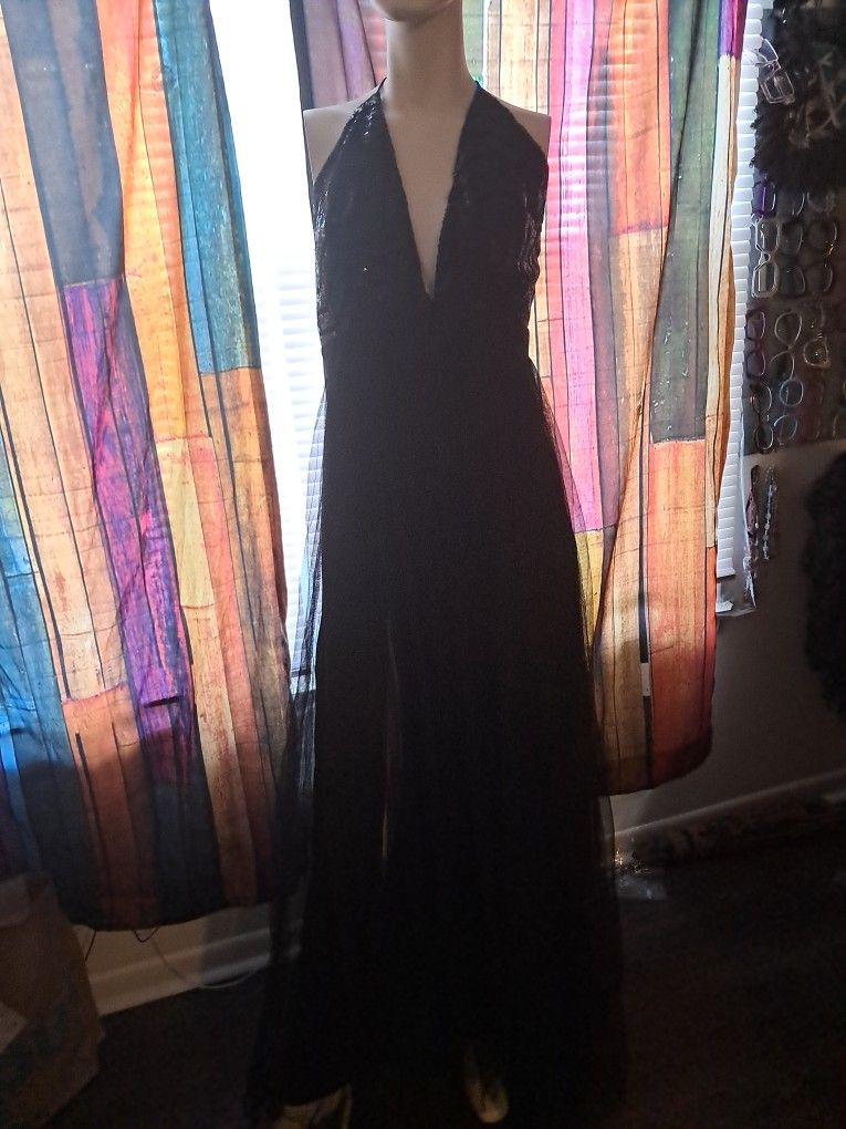 Black Sequins Gown