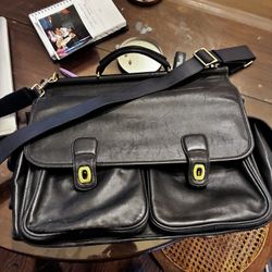 Vintage Leather Laptop / Briefcase Bag – Coach-Style – Unbranded