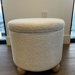 White Storage Ottoman