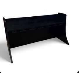 Black Wooden Wine Rack Tabletop Floating Shelf Stemware Glass Holder Storage