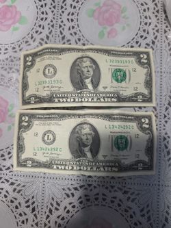 Two US $2 Bills Series 2017A