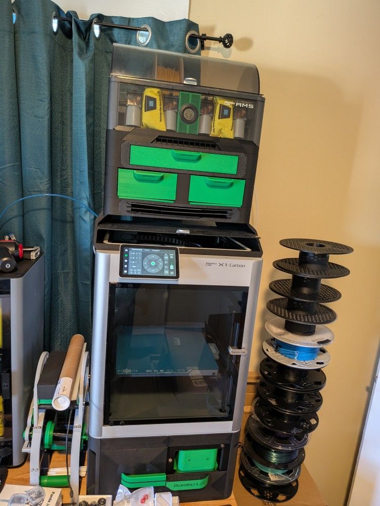 Bambu X1C with AMS, Spare Parts, and Upgrades