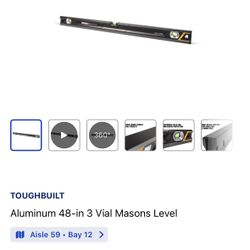 Aluminum 48-in 3 Vial Masons Level