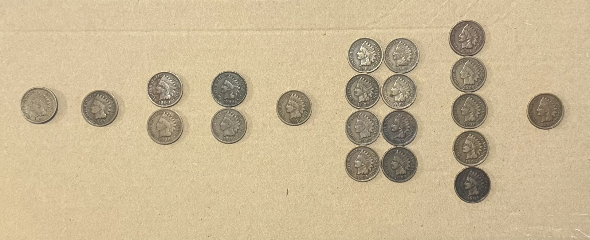 (Lot Of 21) Indian Head Pennies 